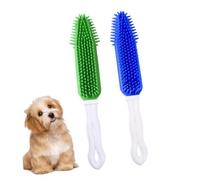 TOBBOMEY Peigne de Toilettage Éliminant les Poils Pellicules pour Chien en Silicone 2pcs Brosse Massante Couleur Aléatoire pour Animaux de Compagnie