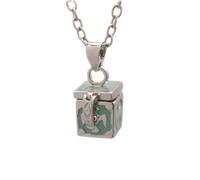 TOBBOMEY Pendentif Carré Commémoratif pour Cendres en Laiton Étanche Chaîne Ouvrable Bijou Souvenir Vintage Accessoire Mémoire pour Cérémonie et Usage Quotidien Présent Famille et Amis