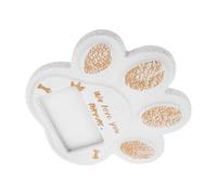 TOBBOMEY Pierre Tombale Commémorative pour Chien 15x15 Cm avec Empreinte Blanche, Résistante aux Intempéries, Pierre Commémorative pour Animaux de Compagnie, Marqueur Funéraire Jardin,