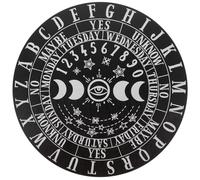 TOBBOMEY Planche à Divination en Bois de Pin 25 Cm Noire, Tableau Décoratif à Motif Gravé, Accessoire Pratique pour Oracle Divinatoire et Fournitures Autel Wiccan, Jeu de Radiesthésie