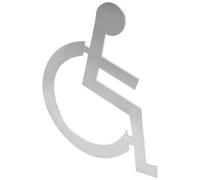 TOBBOMEY Plaque Porte Toilettes Handicapés Acier Inoxydable Panneau Signalétique Robuste et Léger Facile à Installer pour Salle de Bain Accessible Aux Personnes à Mobilité Réduite