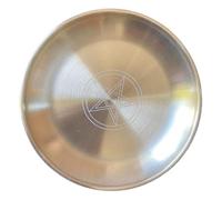 TOBBOMEY Plateau Pentacle Rond Acier Inoxydable Doré pour Rituel Chamanique Décoration Unique et Plateau Adornement Protection Spirituelle et Pratique de Yoga