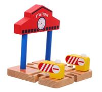 TOBBOMEY Plateforme de Gare Bois pour Garçon Fille Accessoire de Circuit Train Garçon Fille Éducatif de Modélisme Ferroviaire et Réaliste