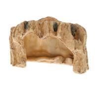 TOBBOMEY Plateforme de Tortue Résine avec Cachette Grotte pour Reptiles Décor Aquarium Réaliste Abri pour Petits Animaux Accessoires Élevage et Rampe Escalade pour Tortues et Serpents