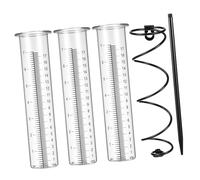 TOBBOMEY Pluviomètre Verre Extérieur avec Support Spirale et Tubes de Remplacement pour Jardin Cour Pelouse Facile à Installer