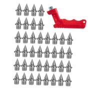 TOBBOMEY Pointes de Chaussures de Piste Acier Inoxydable Pouce Lot de Crampons Cone pour Chaussures de Sprint Remplacement avec Outil pour Athlétisme et Golf