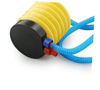 TOBBOMEY Pompe à Air Ballon Portable Mini Pompe à Pied Gonfleur Rapide avec Tuyau Flexible Plastique Bleu et Jaune Compacte pour Décoration Fête