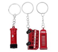 TOBBOMEY Porte-Clés Postal Londres Lot de 3 Bus et Cabine Téléphonique, Design Unique en Métal Moulé, Accessoire de Voyage pour Passionnés de Souvenirs