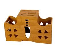 TOBBOMEY Porte-couteaux Cuisine en Bambou Naturel Support Multifonction pour Couteaux et Ciseaux Égouttoir Intégré Rangement Pratique pour Ustensiles Cuisine Organiseur Essentiel