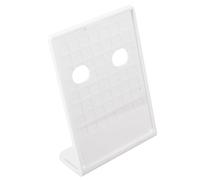 TOBBOMEY Porte-Étiquette de Prix en Plastique ABS Support de Menu de Bureau A6 de L Support Incliné Polyvalent Blanc Léger et Compact pour Restaurants Supermarchés et Cafés