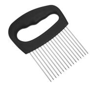TOBBOMEY Porte-tranche Oignon Inox Robuste avec Aiguilles Support Multifonction pour Citron Légumes Viande et Pommes de Terre Outil Compact pour Découpe Précise et Sécurisée