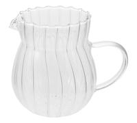 TOBBOMEY Pot à Lait Verre Transparent Pichet à Sauce et Distributeur Surface Lisse Anti-dérapante Matériau Écologique sans Odeur Usage Domestique Pratique et Facile à Nettoyer