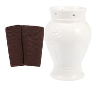 TOBBOMEY Pot de Moxibustion Portable en Céramique Blanche Brûleur à Moxa Grille Anti-Cendres et Ventilation Multiple Appareil de Massage au Moxa pour Visage Cou Abdomen et Jambes