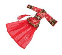 TOBBOMEY Poupée Chinoise Traditionnelle Costume Princesse Filles Taille Unique Tenue Hanfu Ancienne Rouge Impérial pour Poupées Petites Filles Déguisement Culturel Présent