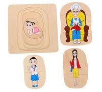 TOBBOMEY Puzzle Montessori Bois Multicouche Éducatif Corps Humain pour Garçon Fille Développement Cognitif Observation et Apprentissage Progressif