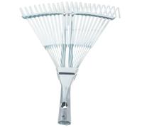 TOBBOMEY Râteau à Feuilles Télescopique Métal 16 Pouces Manche Réglable pour Ramassage Feuilles Mortes Pelouse et Jardin