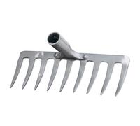 TOBBOMEY Râteau de Jardin Métal Résistant Tête de Remplacement Dents pour Désherbage Ameublissement du Sol et Ramassage des Outil Agricole Polyvalent pour Jardinage