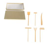 TOBBOMEY Râteaux de Jardin Zen Accessoires de Bac à Sable Décoratif Outils Lisses et pour Bureau Kit Complet pour Jardin Zen Apaisant
