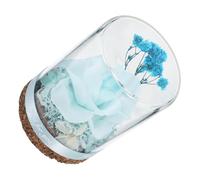 TOBBOMEY Rose Éternelle sous Cloche Verre Bleu Décoration Élégante et Cadeau Romantique pour Saint Valentin Fête des Mères et Noël Ornement Floral Artificiel