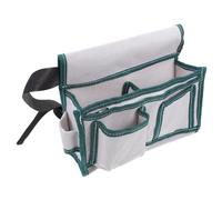 TOBBOMEY Sacoche Ceinture Porte-Outils en Toile Robuste Blanche, Taille Ajustable, Grand Modèle Double Poche, Pochette à Outils de Chantier pour Électriciens, Charpentiers et Jardinage,