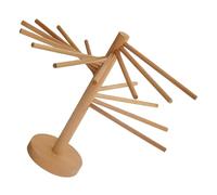 TOBBOMEY Séchoir à Pâtes en Bois Naturel 16 Barres, Support pour Égouttoir à Spaghetti et Nouilles Fraîches, Cuisine Maison et Restaurant, Séchage Rapide et Uniforme des Pâtes Fraîches
