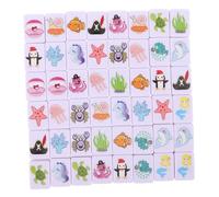 TOBBOMEY Set de Mahjong Motifs Animaux Marins Jeu de Correspondance pour Joueurs Portable et Léger Vacances Plage Fêtes et Cadeau Noël Nouvel an