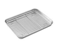 TOBBOMEY Set de Plaque de Cuisson à Fond Plat Acier Inoxydable Refroidissement Multifonction pour Four et Pâtisserie à Facile à Nettoyer et Dimensions