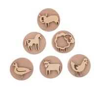 TOBBOMEY Set de Tampons Animaux Bois pour Garçon Fille Apprentissage pour Tout-Petits Accessoires pour Argile Colorée Kit Créatif pour Développement Moteur et Expression Artistique