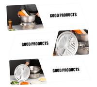 TOBBOMEY Set Râpe de Cuisine Acier Inoxydable avec Bassin Drainant Multifonction Résistant à Usure pour Laver et Couper Légumes et Fruits