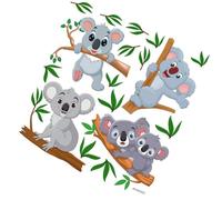 TOBBOMEY Sticker Mural Animal en PVC Imperméable Motif Koala et Feuilles sur Branche Autocollant Décoratif pour Chambre D’Garçon et Filles Facile à Poser Décoration Murale pour