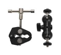 TOBBOMEY Support Caméra Rotatif Super Clamp avec Pince Crabe Ouverture Filetage et Fixation Sécurisée pour Barres Étagères et Platines Accessoire Trépied Polyvalent