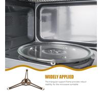 TOBBOMEY Support de Plateau Tournant pour Micro-ondes Anneau Rotatif à Triple Bras avec Roulettes Compatible Multimarques Facilite la Rotation Répartition Uniforme Chaleur