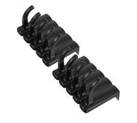 TOBBOMEY Support pour Casque Audio sur Moniteur Noir en Plastique, Lot de 10 Crochets Adhésifs Multifonctions, Compatible Casques Circum-auriculaires, Fixation Bureau et Écran,