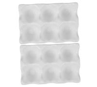 TOBBOMEY Support Œufs Céramique pour Réfrigérateur Plateau de Rangement Peu Encombrant Organiseur Multifonction pour Cuisine et Conservation Œufs