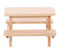 TOBBOMEY Table de Pique Miniature en Bois Naturel Modèle de Meubles Miniatures pour Maison de Poupée Accessoire Décoratif pour Chambre et Salon Meubles de Mini-Maison Réalistes