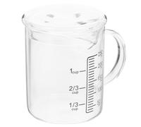 TOBBOMEY Tasse à Mesurer Verre avec Poignée Anti-brûlure et Couvercle Bol Doseur Gradué pour Pratique et Léger pour Cuisine Domestique