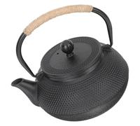 TOBBOMEY Théière en Fonte 0,6 L sans Revêtement, Petite Bouilloire Résistante la Chaleur pour Cuisinière Gaz, Électrique et Induction, Service à Thé Chinois Portable, Théière de Salon