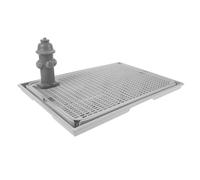 TOBBOMEY Toilettes pour Chiens Intérieur avec Poteau D’Urine Antidérapant, Bac en Plastique Réutilisable 41,5×28,5 Cm pour Chiots et Chiens Moyens, Apprentissage Propreté en Appartement