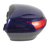 TOBBOMEY Valise de Moto Verrouillable Bleue, Coffre Arrière de Moto Grand Volume, Matériau Solide, pour Rangement Casque et Accessoires, Usage Urbain et Voyage, Accessoire Pratique