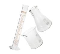 TOBBOMEY Verrerie de laboratoire Verre gradué avec bécher cylindre gradué pour laboratoire et expériences précises