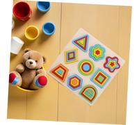 TOBBOMEY Wooden Educational Shape Puzzle Board for Pegged Geometric Sorting Toy for Preschool Sensory Learning and Cognitive Development