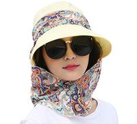 ToBe-U Chapeau à rabat amovible UPF+50 pour femme avec visière pare-soleil pliable à large bord Protection UV, 02YELL, taille unique