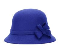 Tobe-U Seau de Couleur Unie Cloche avec Chapeau Melon Fedora Floppy Derby Vintage Chapeau Artificiel en Feutre pour Femmes