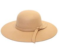 Tobe-U Seau de Couleur Unie Cloche avec Chapeau Melon Fedora Floppy Derby Vintage Chapeau Artificiel en Feutre pour Femmes