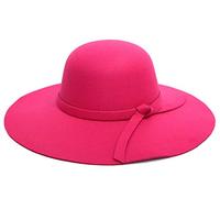 Tobe-U Seau de Couleur Unie Cloche avec Chapeau Melon Fedora Floppy Derby Vintage Chapeau Artificiel en Feutre pour Femmes