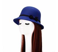 Tobe-U Seau de Couleur Unie Cloche avec Chapeau Melon Fedora Floppy Derby Vintage Chapeau Artificiel en Feutre pour Femmes