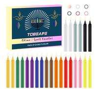 Tobeape Lot de 24 bougies magiques carillons colorées de 10 cm de haut - Mini bougies pointues inodores pour sorcellerie, autel Wicca, outils magiques, rituels, prières, méditation et décoration de