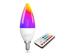 TobeBright 1X Ampoule LED E14 RGB, 3W Ampoule LED Changement de Couleur E14 avec Télécommande Blanc Froid 6000K + RGB Dimmable Ampoules de Couleur, équivalent 40W, Fonction Mémoire et Minuterie