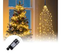 TobeBright 2M 400 LED Extérieur,8 modes Timer Noël Chaîne d'éclairage LED avec courant, IP65 étanche Chaîne d'éclairage cascade pour Noël Jardin Balcon Arbre