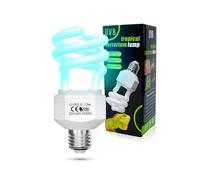 TobeBright Ampoule de lampe à reptiles UVA UVB 13W 5.0, Base à vis E27, Lumière à reptiles pour forêt et terrarium tropical, AC 220-240V pour tortue, lézard, chaméléon, grenouille [Classe d'énergie G]